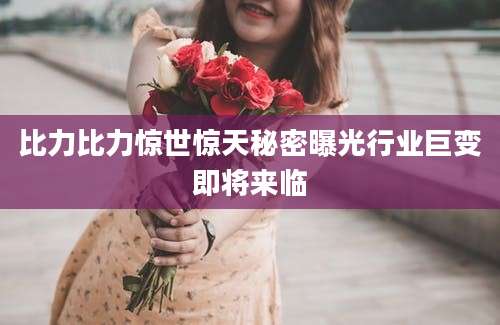 比力比力惊世惊天秘密曝光行业巨变即将来临