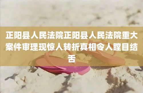 正阳县人民法院正阳县人民法院重大案件审理现惊人转折真相令人瞠目结舌