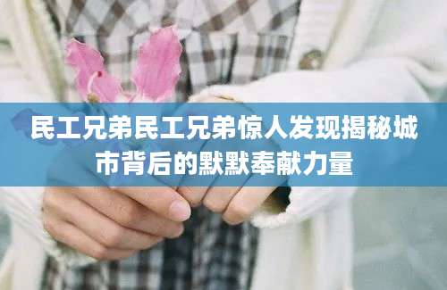 民工兄弟民工兄弟惊人发现揭秘城市背后的默默奉献力量