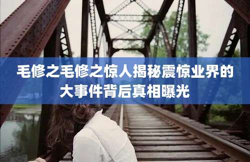 毛修之毛修之惊人揭秘震惊业界的大事件背后真相曝光
