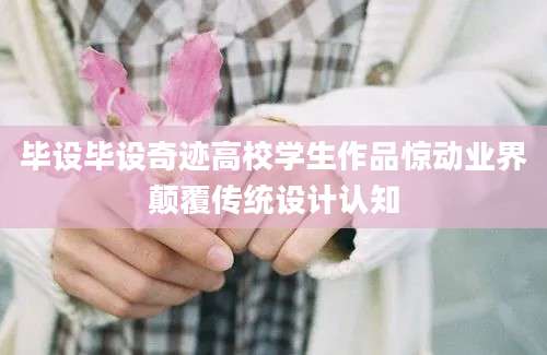 毕设毕设奇迹高校学生作品惊动业界颠覆传统设计认知