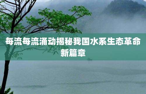 每流每流涌动揭秘我国水系生态革命新篇章
