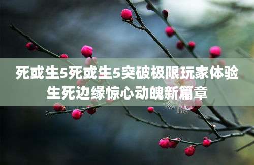 死或生5死或生5突破极限玩家体验生死边缘惊心动魄新篇章
