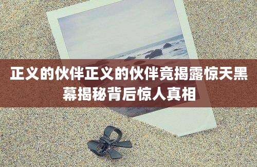正义的伙伴正义的伙伴竟揭露惊天黑幕揭秘背后惊人真相