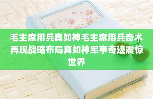 毛主席用兵真如神毛主席用兵奇术再现战略布局真如神军事奇迹震惊世界