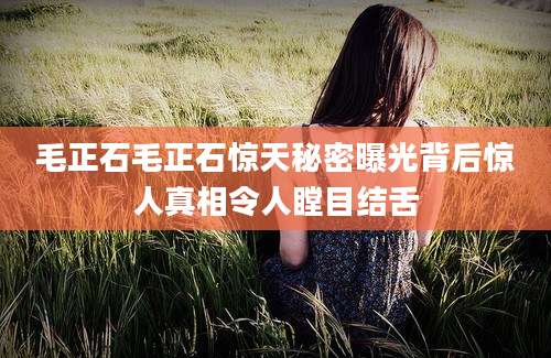 毛正石毛正石惊天秘密曝光背后惊人真相令人瞠目结舌