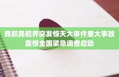 民航民航界突发惊天大事件重大事故震惊全国紧急调查启动