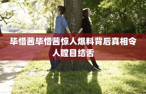 毕惜茜毕惜茜惊人爆料背后真相令人瞠目结舌