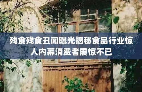 残食残食丑闻曝光揭秘食品行业惊人内幕消费者震惊不已
