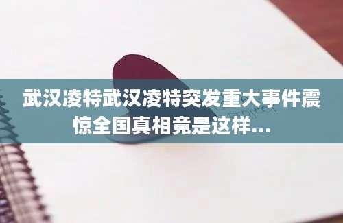 武汉凌特武汉凌特突发重大事件震惊全国真相竟是这样...