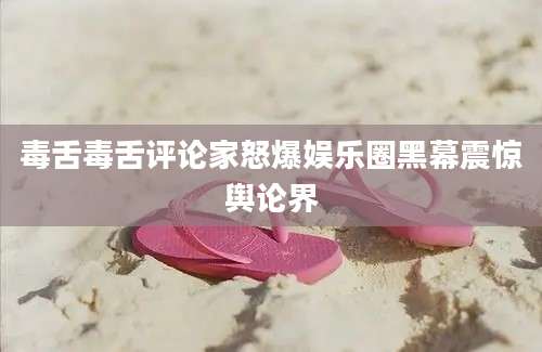毒舌毒舌评论家怒爆娱乐圈黑幕震惊舆论界