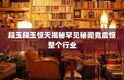 段玉段玉惊天揭秘罕见秘闻竟震惊整个行业