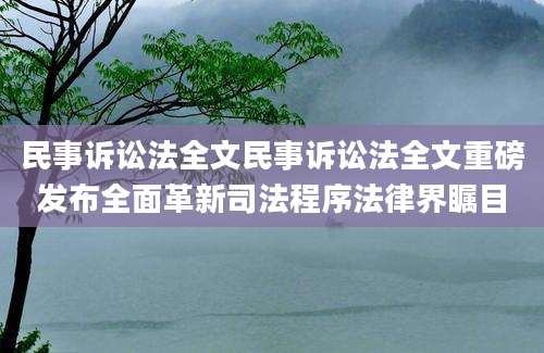 民事诉讼法全文民事诉讼法全文重磅发布全面革新司法程序法律界瞩目