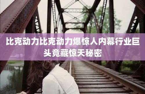 比克动力比克动力爆惊人内幕行业巨头竟藏惊天秘密