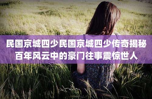 民国京城四少民国京城四少传奇揭秘百年风云中的豪门往事震惊世人