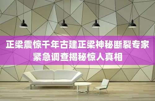 正梁震惊千年古建正梁神秘断裂专家紧急调查揭秘惊人真相