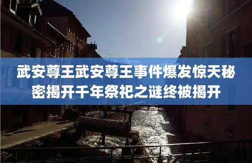 武安尊王武安尊王事件爆发惊天秘密揭开千年祭祀之谜终被揭开