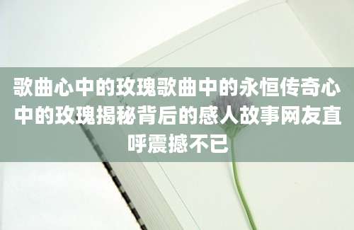 歌曲心中的玫瑰歌曲中的永恒传奇心中的玫瑰揭秘背后的感人故事网友直呼震撼不已