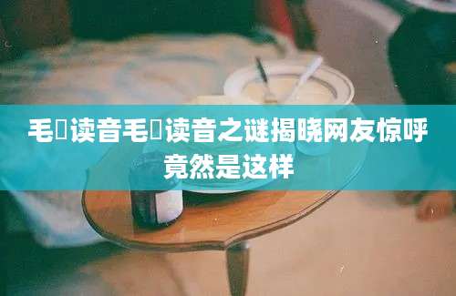 毛玠读音毛玠读音之谜揭晓网友惊呼竟然是这样