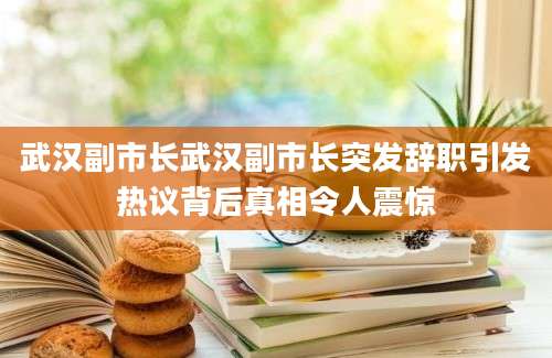 武汉副市长武汉副市长突发辞职引发热议背后真相令人震惊