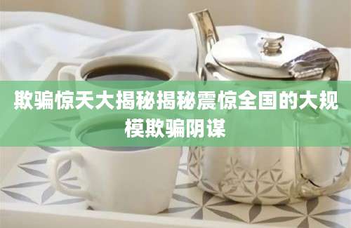 欺骗惊天大揭秘揭秘震惊全国的大规模欺骗阴谋