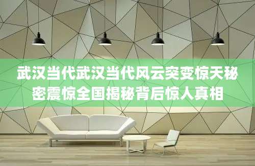 武汉当代武汉当代风云突变惊天秘密震惊全国揭秘背后惊人真相