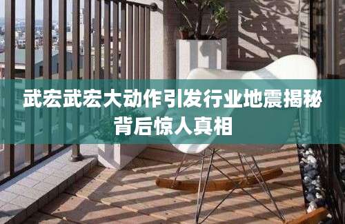 武宏武宏大动作引发行业地震揭秘背后惊人真相