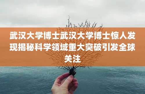 武汉大学博士武汉大学博士惊人发现揭秘科学领域重大突破引发全球关注