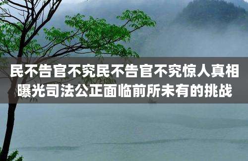 民不告官不究民不告官不究惊人真相曝光司法公正面临前所未有的挑战