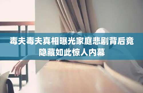 毒夫毒夫真相曝光家庭悲剧背后竟隐藏如此惊人内幕