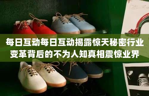每日互动每日互动揭露惊天秘密行业变革背后的不为人知真相震惊业界