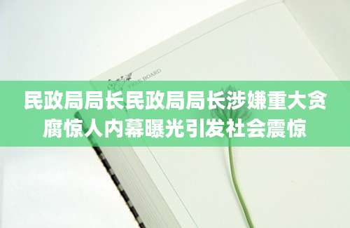 民政局局长民政局局长涉嫌重大贪腐惊人内幕曝光引发社会震惊