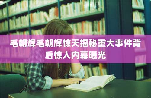 毛朝辉毛朝辉惊天揭秘重大事件背后惊人内幕曝光