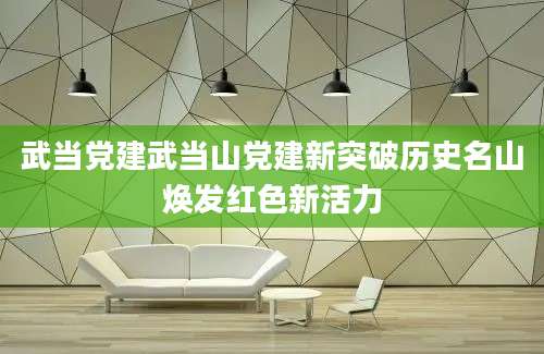 武当党建武当山党建新突破历史名山焕发红色新活力