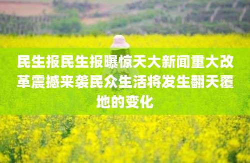 民生报民生报曝惊天大新闻重大改革震撼来袭民众生活将发生翻天覆地的变化
