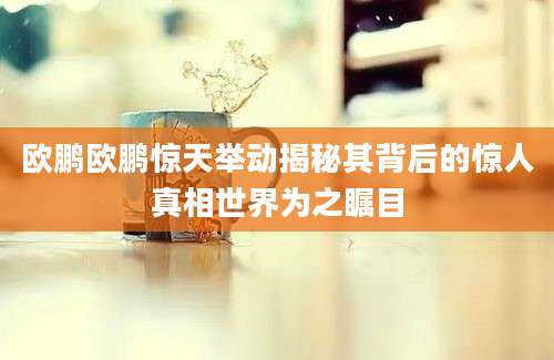 欧鹏欧鹏惊天举动揭秘其背后的惊人真相世界为之瞩目