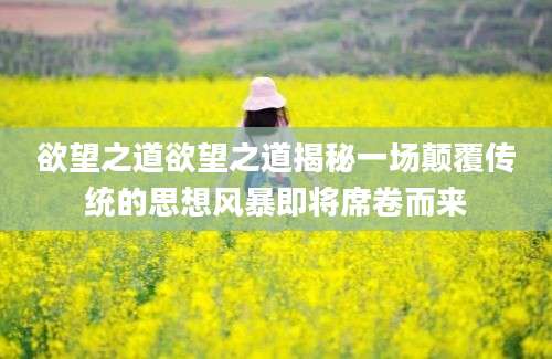 欲望之道欲望之道揭秘一场颠覆传统的思想风暴即将席卷而来