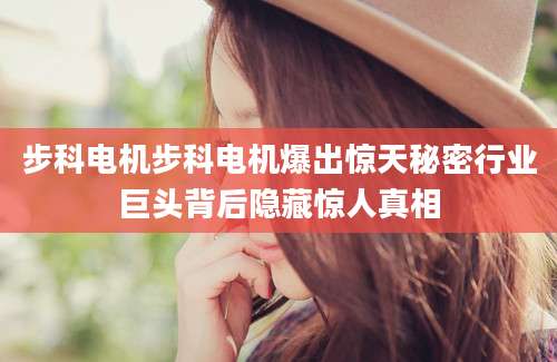 步科电机步科电机爆出惊天秘密行业巨头背后隐藏惊人真相
