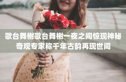 歌台舞榭歌台舞榭一夜之间惊现神秘奇观专家称千年古韵再现世间