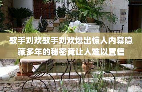 歌手刘欢歌手刘欢爆出惊人内幕隐藏多年的秘密竟让人难以置信