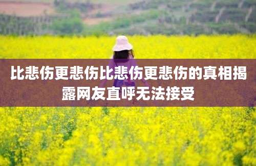 比悲伤更悲伤比悲伤更悲伤的真相揭露网友直呼无法接受