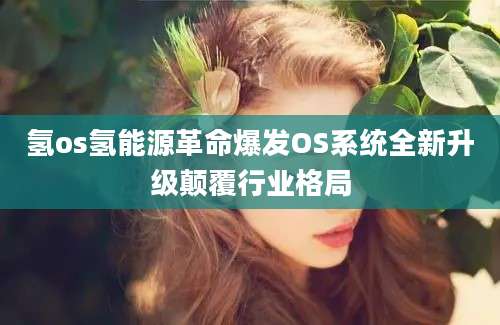 氢os氢能源革命爆发OS系统全新升级颠覆行业格局