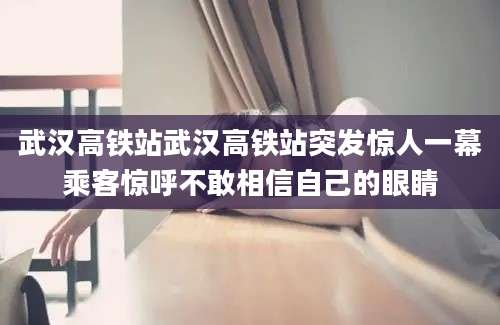 武汉高铁站武汉高铁站突发惊人一幕乘客惊呼不敢相信自己的眼睛