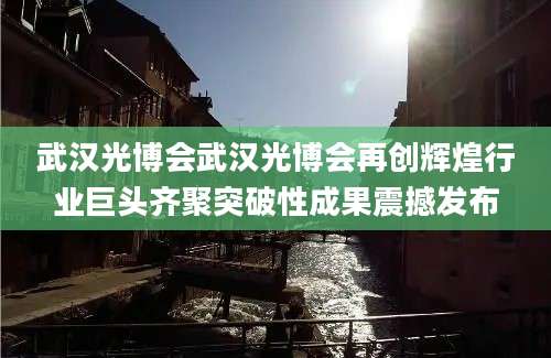 武汉光博会武汉光博会再创辉煌行业巨头齐聚突破性成果震撼发布