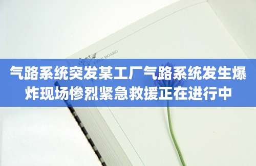 气路系统突发某工厂气路系统发生爆炸现场惨烈紧急救援正在进行中