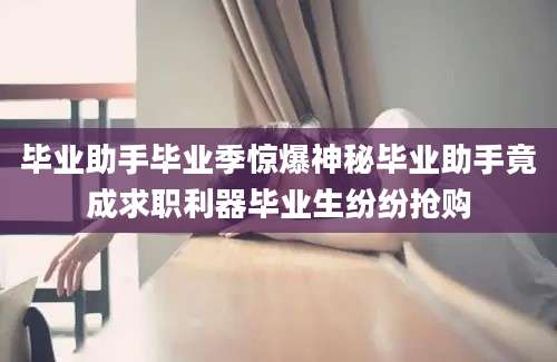 毕业助手毕业季惊爆神秘毕业助手竟成求职利器毕业生纷纷抢购