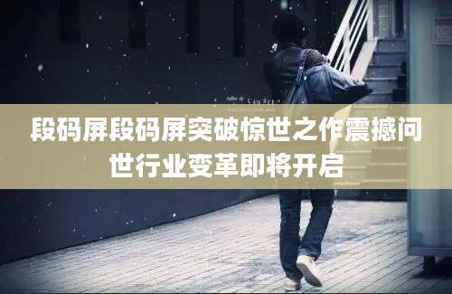 段码屏段码屏突破惊世之作震撼问世行业变革即将开启