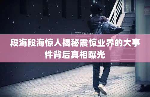 段海段海惊人揭秘震惊业界的大事件背后真相曝光