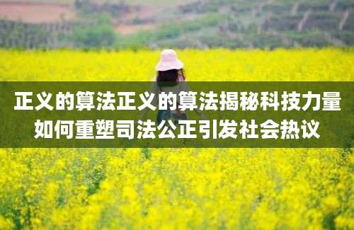 正义的算法正义的算法揭秘科技力量如何重塑司法公正引发社会热议