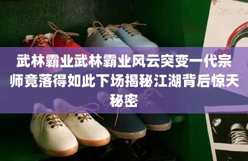 武林霸业武林霸业风云突变一代宗师竟落得如此下场揭秘江湖背后惊天秘密